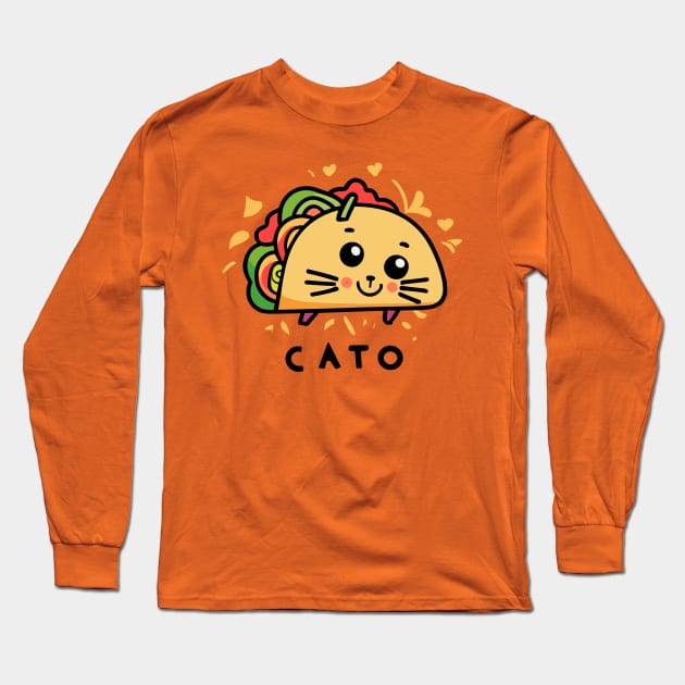 Cato = Cat + Taco Long Sleeve T-Shirt by SubtleSplit